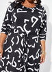 Printed Belted Maxi Dress, Black White image number 2