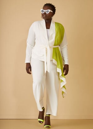 Crepe Straight Leg Trousers, White image number 0