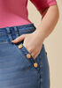 Button Embellished Denim Shorts, Blue image number 2