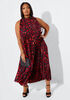 Pleated Print Satin Maxi Dress, Multi image number 0