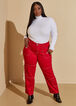 Seamed Detailed Cargo Jeans, Barbados Cherry image number 3