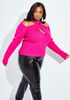 Plus Size sweater trendy chic cutout lightweight stretch plus size knit image number 0