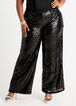 Plus Size Sequin Outfits Belted Blazer Wide Leg Pants Dressy 2pc Set image number 0
