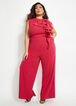 Pink Ruffle Bow Wide-Leg Jumpsuit, Cerise image number 0