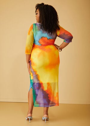 Tie Dyed Mesh Midaxi Dress, Multi image number 1