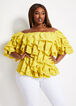 Plus Size Tier Ruffle Scallop Off-The-Shoulder Knit Party Top image number 0