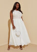 Lace and Chiffon Maxi Dress, Egret image number 1