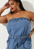 Strapless Chambray Jumpsuit, Denim image number 3