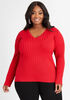 Lurex Ribbed Sweater, Red image number 0