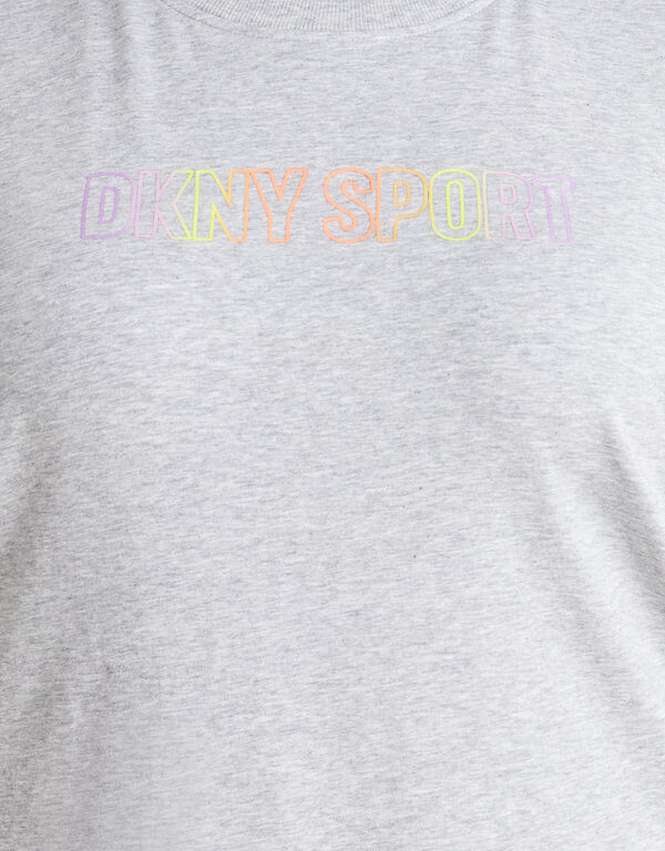 DKNY Sport Ombre Logo Tee, Pearl Grey Heather/Zest image number 1