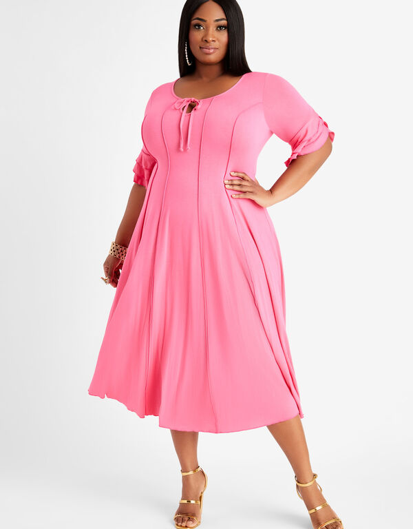 Tall Seamed Keyhole Maxi Dress, Fandango Pink image number 0