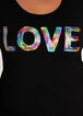 Rainbow Sequin Love Graphic Tee, Black image number 1