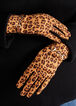 Animal Print Faux Suede Gloves, Brown Animal image number 0