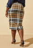 Plaid Power Knit Midi Skirt, Chipmunk image number 1