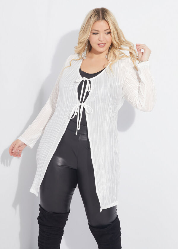 Plus Size cardigan pleated plus size outerwear plus size duster image number 0