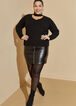 Cutout Cable Knit Sweater, Black image number 3