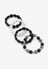 Black Mix Bead Stretch Bracelets, Black image number 0