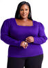 Puff Sleeved Ribbed Sweater, Acai image number 2