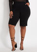 Plus Size Crepe Stretch Knit Pull On Mid Rise Bermuda Shorts image number 0