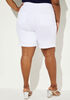 Cuffed Denim Shorts, White image number 1