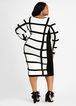 Windowpane Sweater Dress, Black White image number 1