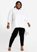 White Hi Low Button Up Duster Top, White image number 0