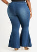Short Pull On High Waist Flare Jean, Medium Blue image number 1