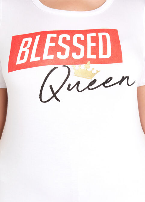 Crowned Queen Blessed Graphic Tee, White image number 1