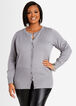 Plus Size Classic Ribbed Knit Crew Neck Button Front Cardigan image number 0