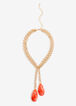 Double Marble Resin Necklace, LIVING CORAL image number 0