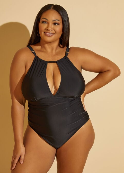 Simply Fit Cutout Swimsuit, Black image number 0