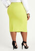 Crepe Pull On Pencil Skirt, Bright Chartreuse image number 1