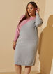 Ribbed Two Tone Sweater Dress, Foxglove image number 0