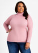 Rib Knit Turtleneck Sweater, Foxglove image number 0