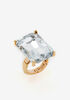 Gold Oversize Faux Diamond Ring, Gold image number 1