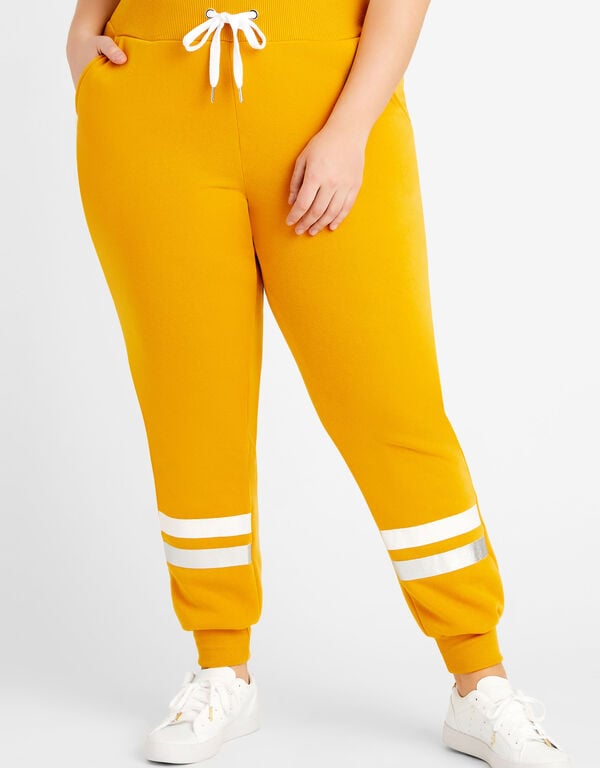 Reflective Stripe Joggers, Nugget Gold image number 0
