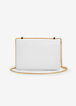 Chain Strap Faux Leather Flap Bag, White image number 1