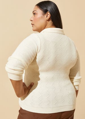 Crystal Embellished Sweater, Ivory image number 1