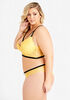 Cage Lace Longline Bra & Panty Set, Yellow image number 1