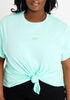 DKNY Sport Logo Tie Front Tee, Turquoise Aqua image number 0