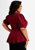 The City Short Sleeve Peplum Top, Rhododendron image number 1