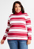 Plus Size Classic Stripe Stretch Ribbed Knit Fitted Turtleneck Sweater image number 0
