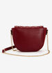 Studded Quilted Faux Leather Bag, Burgundy image number 1