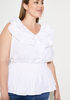 Ruffled Stretch Cotton Top, White image number 2