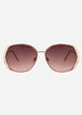 Gold Aviator Cutout Sunglasses, Rose image number 0