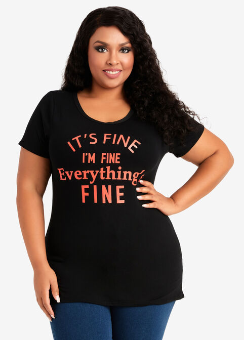 Its Fine Graphic Tee, Black image number 0