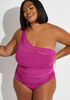 Mesh Paneled Convertible Swimsuit, Purple image number 3