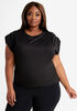 Pleated Jersey Top, Black image number 0