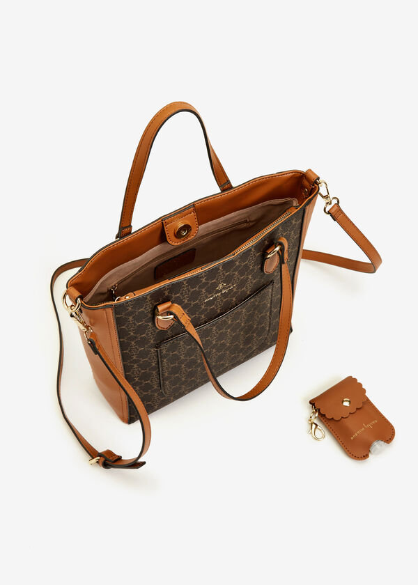 Nanette Lepore Ariela Logo Tote, Chocolate Brown image number 3