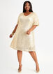 Plus Size Evening Dress Sequin Flare Sleeve Mini Swing Cocktail Dress image number 0